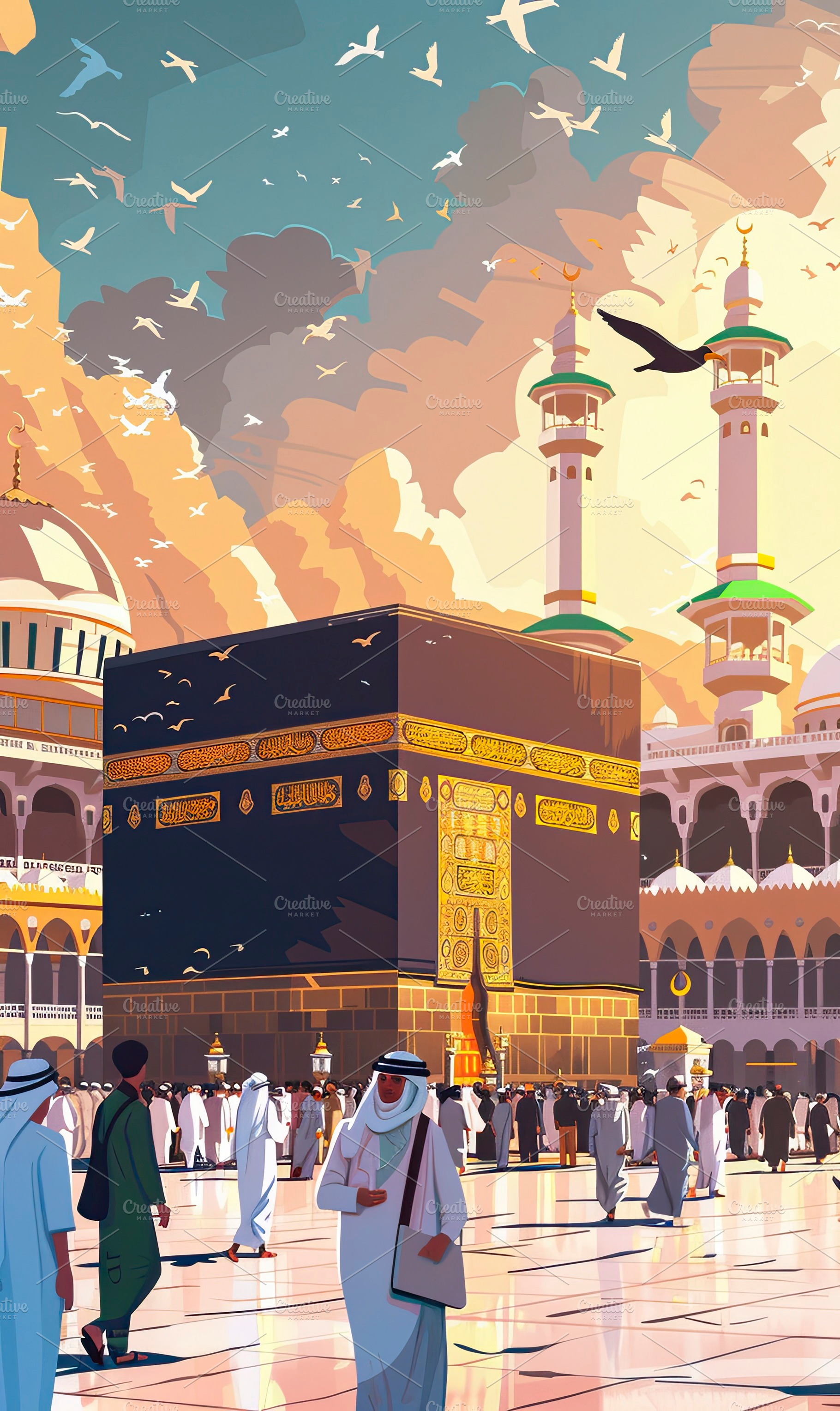 Illustration of the Kaaba in Mecca a, a Photo by LOGOCREATIVE