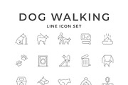 Set Line Icons of Dog Walking, an Outline Icon by motorama (Thumbnail 1 of 2)