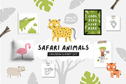 Safari Animals Children clipart set, an Animal Illustration by JuliyArt (Thumbnail 1 of 12)
