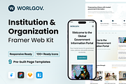 WorlGov - Organization Framer WebKit, a Landing Page Template by Agensip Design Agency (Thumbnail 1 of 10)