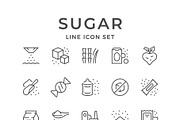 Set line icons of sugar, an Outline Icon by motorama (Thumbnail 1 of 2)