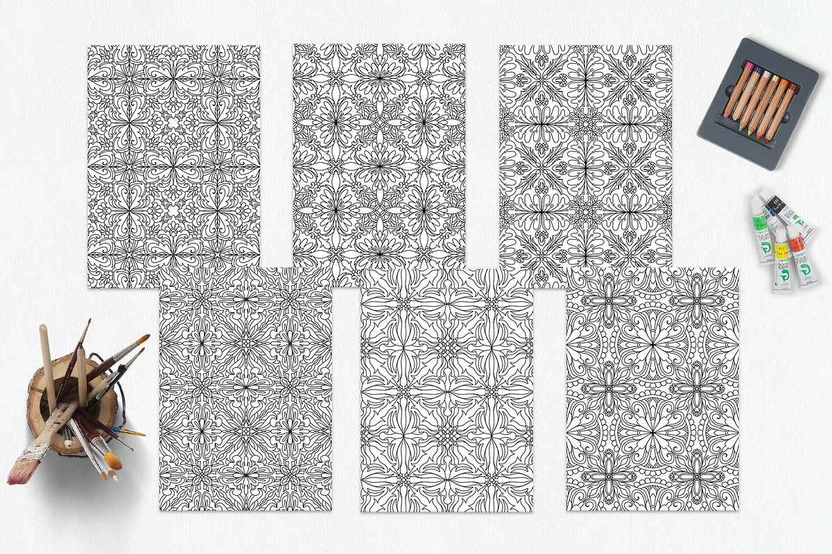 Patterns for coloring PDF,JPG vol-08, a Brochure Template by dnapslvsk (Photo 3 of 6)