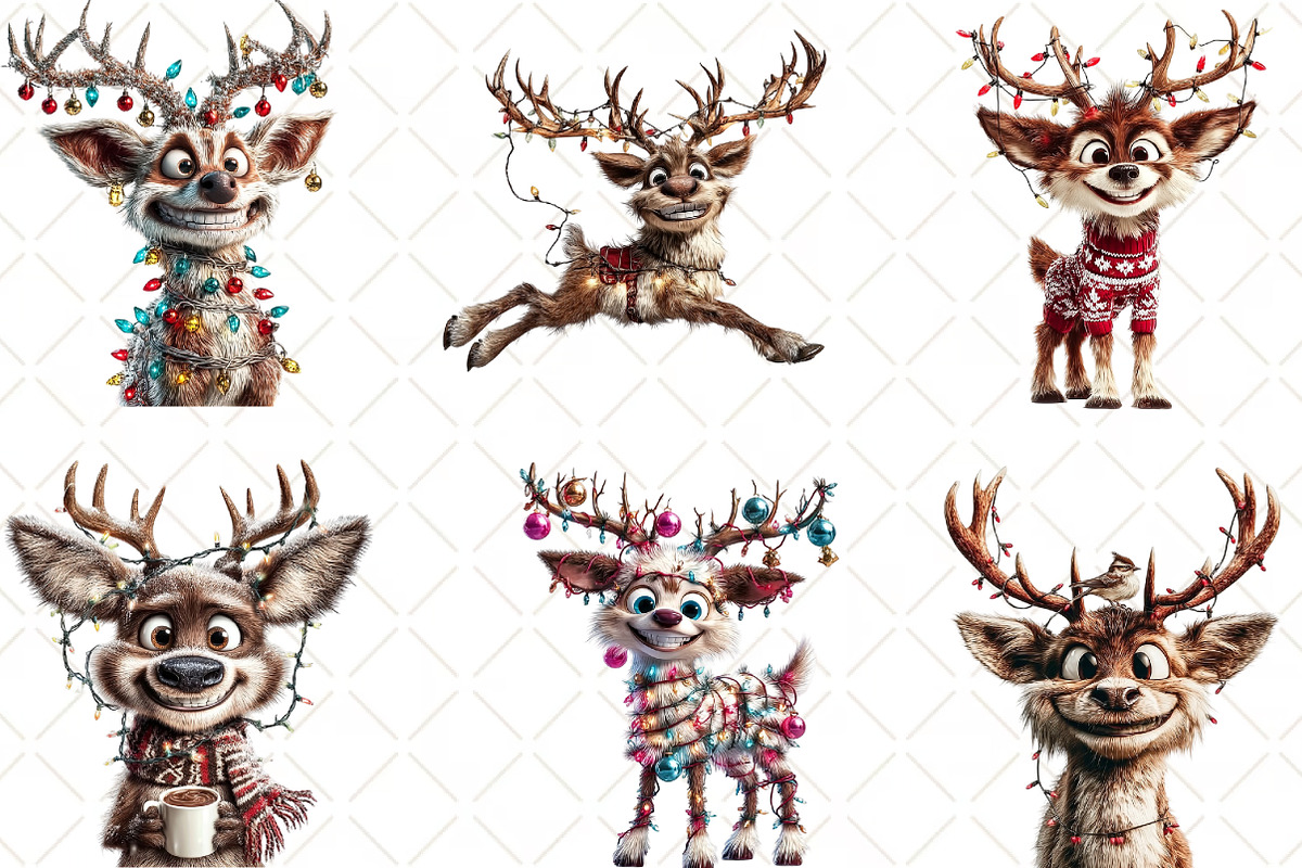 Christmas Deer Clipart, an Illustration by Black Bird Studio (Photo 6 of 6)