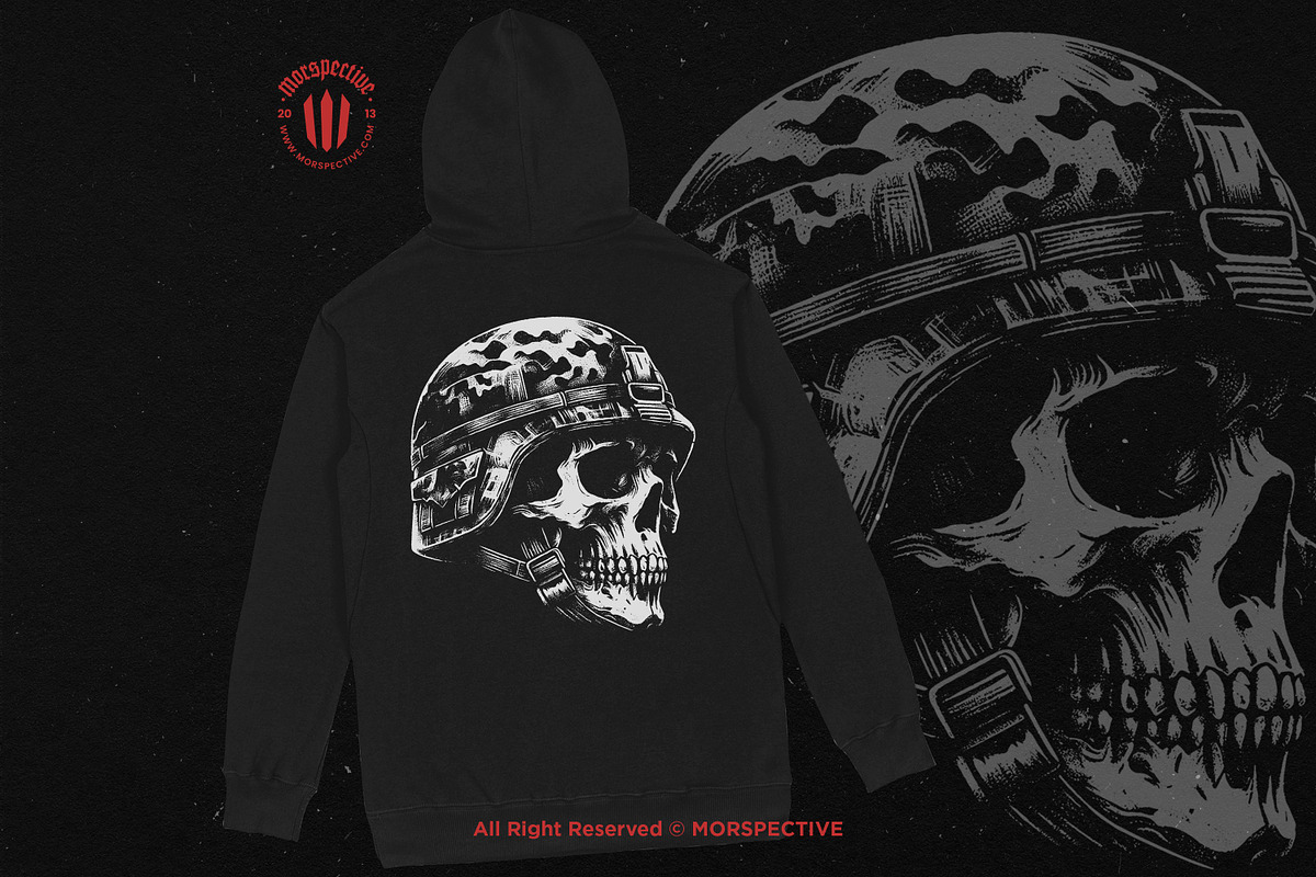 10 Bundle Dark Art Skull Army, an Illustration by Morspective (Photo 4 of 7)