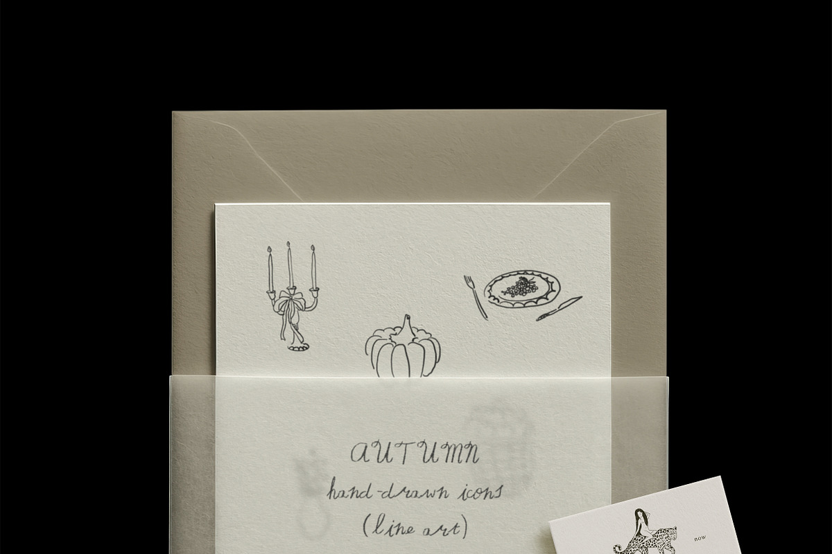 AUTUMN Hand-Drawn Line Art Icons, a Decorative Illustration by Lana Elanor (Photo 4 of 9)