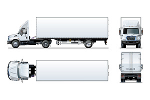 Vector Semi Truck Template Isolated