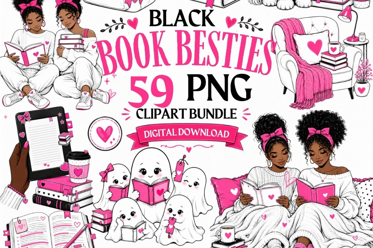 Black Book Besties Clipart Bundle, a Person Illustration by Tanya Kart (Photo 1 of 10)