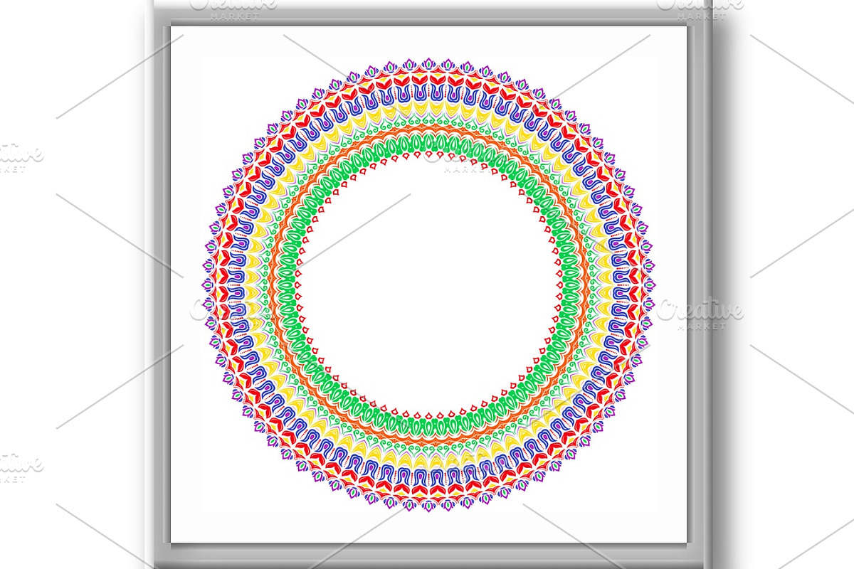 Floral Modern Vector Round Frame, a Texture Graphic by FineArtStudio (Photo 3 of 3)