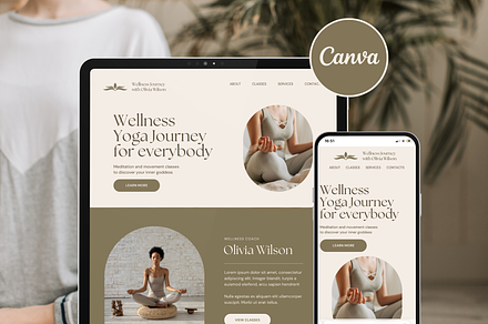 Yoga Coach Olivia Website Template, a Websites & App Template by CreatedByVeronika