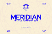 Meridian - Vintage & Round Sans, a Sans Serif Font by Mikhail Fukurou (Thumbnail 1 of 8)