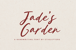 Jade's Garden Handwriting