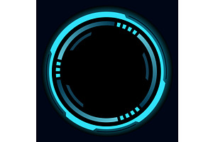 Hud round frame or border, sci, a Technology Illustration by Things for designers