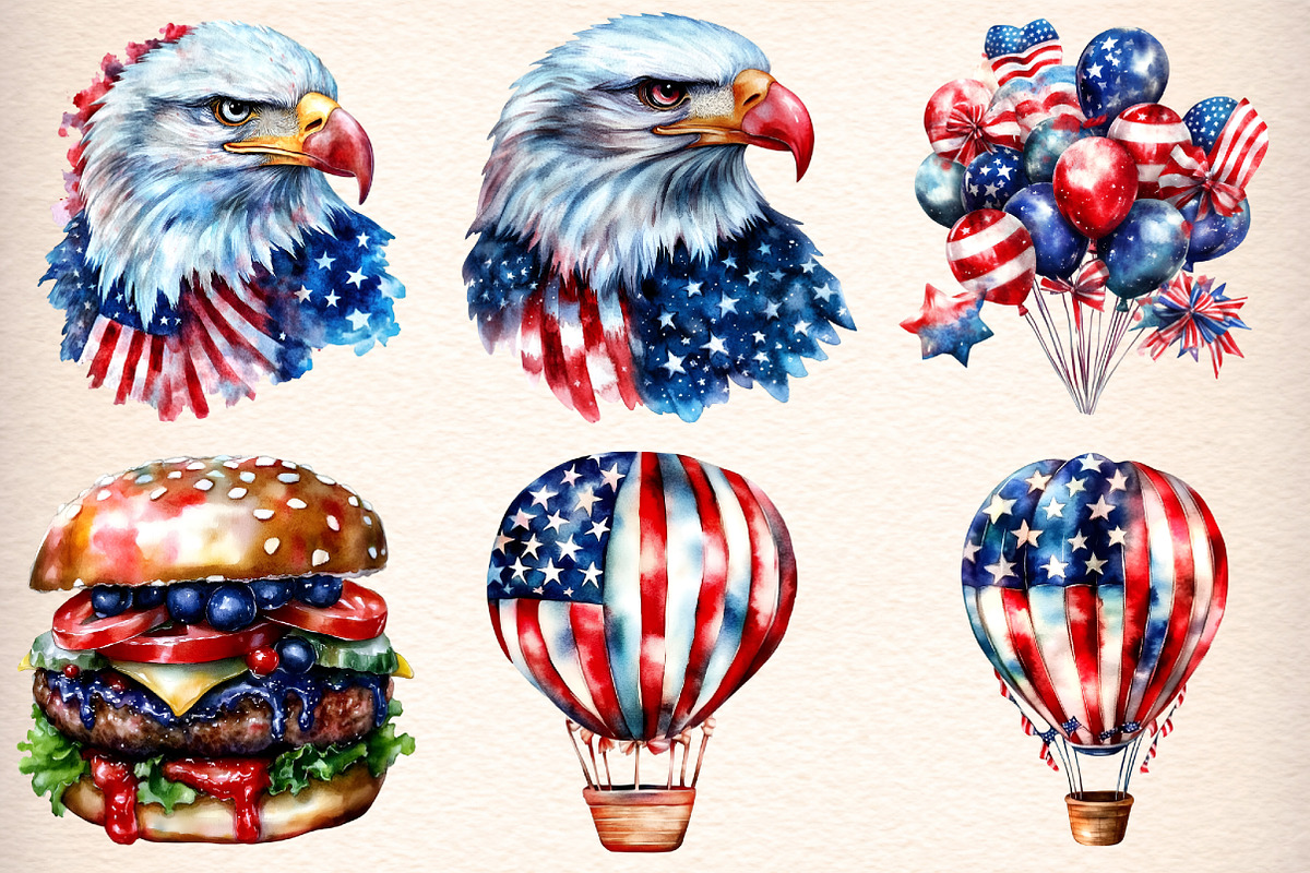 4th Of July Clipart Bundle, an Illustration by Digital Artistic99 (Photo 2 of 9)
