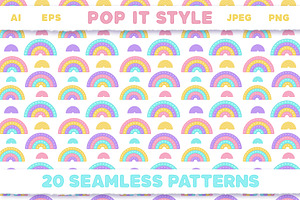 Pop It Fidget Toy Pastel Pattern Set