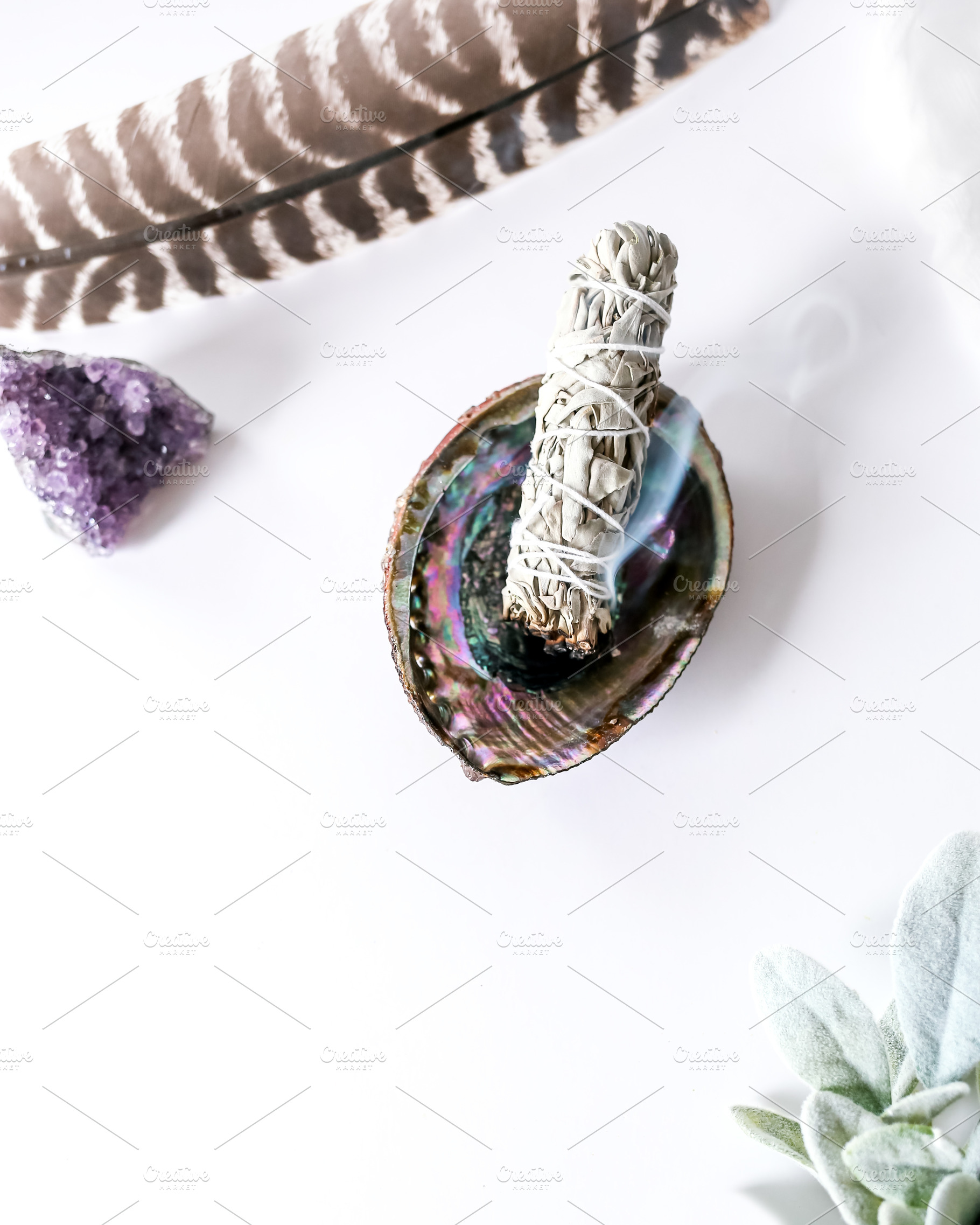Sage and Stone - Stock Photo, a Health & Medical Photo by SunnyTangerine Stock