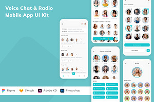 Voice Chat & Radio Mobile App UI Kit