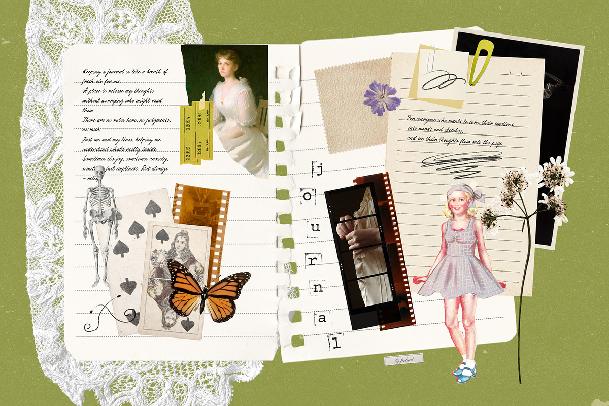 Digital Journal & Scrapbook Pack, an Object Graphic by Feelsoul (Photo 7 of 10)