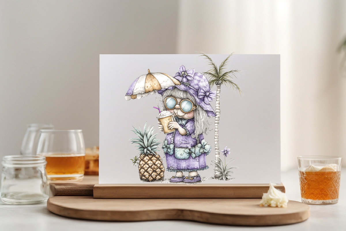 Summer Funny Grandma Clipart Bundle., an Illustration by SVGArt (Photo 4 of 9)
