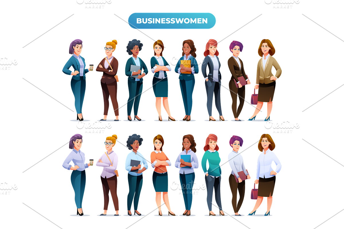 Business People Character Set, a Finance Illustration by YG Studio (Photo 3 of 3)