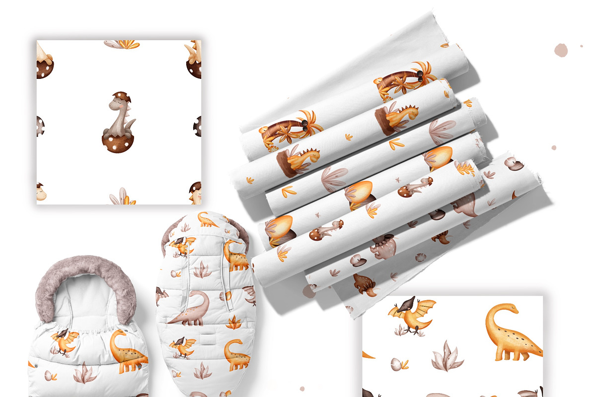 Cute dinosaur - kids collection, an Animal Illustration by Linerisyart (Photo 4 of 15)