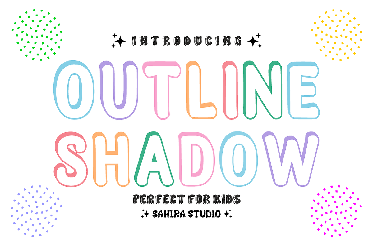 Outline Shadow - Playful Kids Font, a Sans Serif Font by Sahira Studio (Photo 1 of 4)