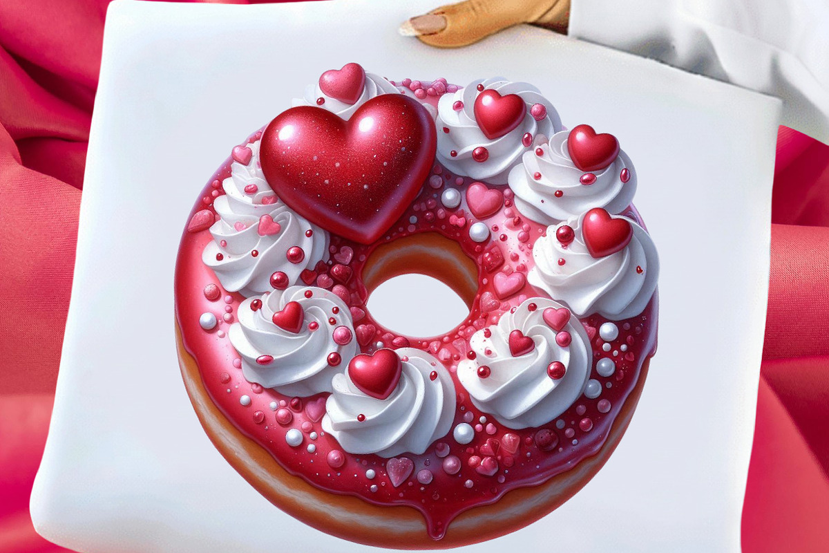 Valentine Donut Clipart, an Illustration by Libby Wishes (Photo 3 of 7)