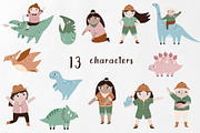 Cute Girl Explorers & Funny Dinos, an Illustration by danceyourlife (Thumbnail 7 of 11)