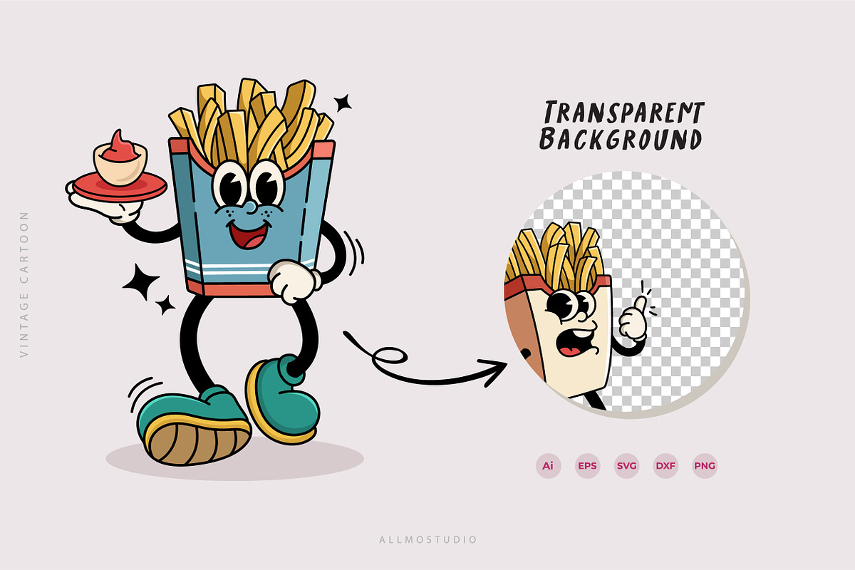 18 Traditional French Fries Mascot, a Food Illustration by Allmostudio (Photo 4 of 5)