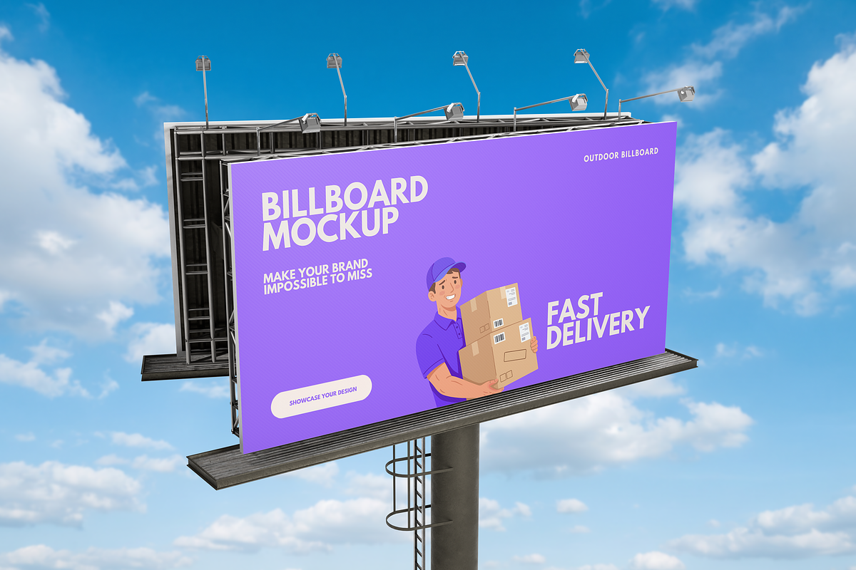 V Shape Billboard Advertising Mockup, an Advertising Mockup by DSNA Mockup (Photo 2 of 5)