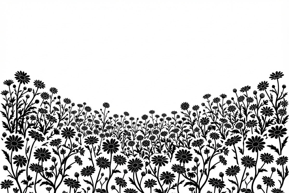 60 Daisy Flower Field Silhouette, a Seasonal Illustration by Amazin_art (Photo 10 of 36)