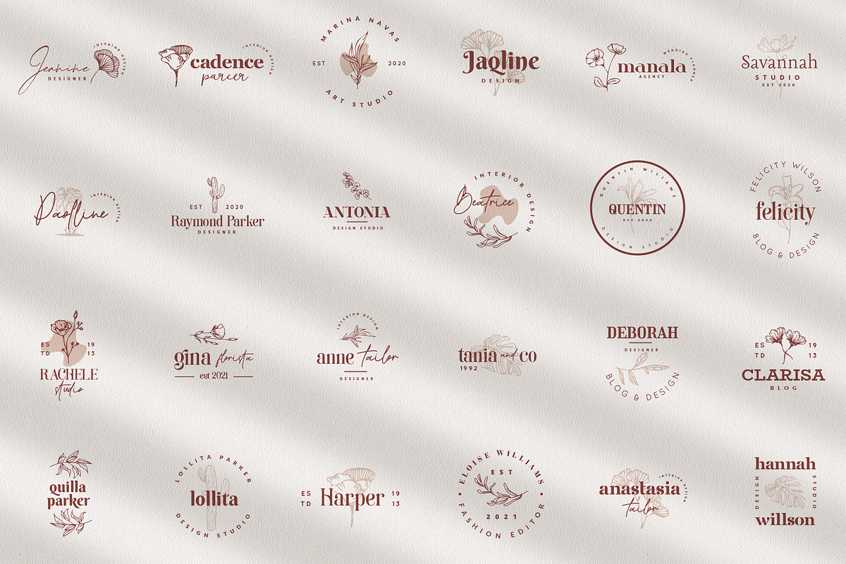 100 Logo Templates | Floral Logo, a Branding & Logo Template by GraphicDash (Photo 8 of 11)