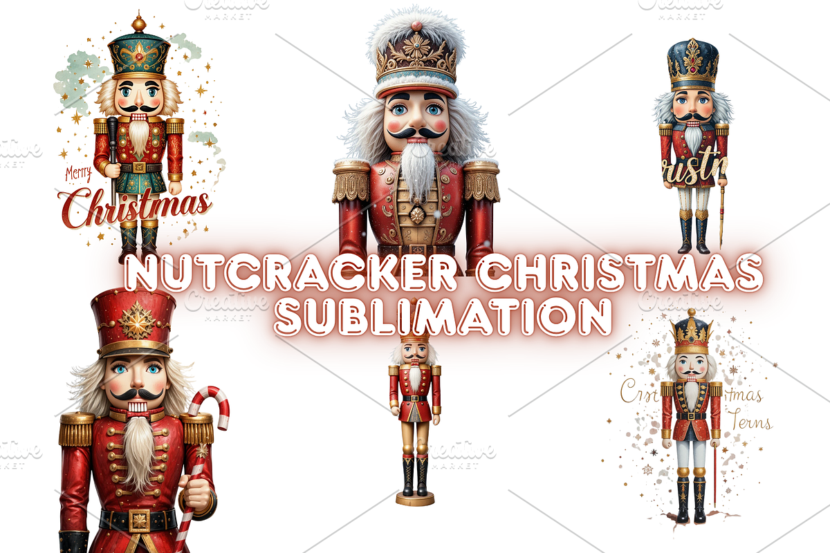 Nutcracker Christmas Sublimation, a Seasonal Illustration by Creative design (Photo 1 of 6)