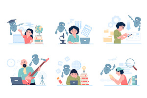 Ai in education concept. Artificial, an Education Illustration by LadadikArt