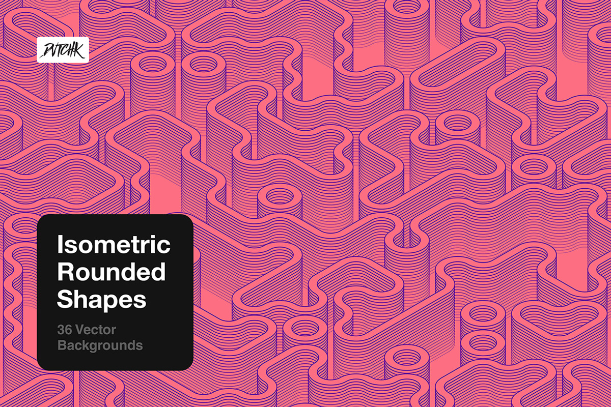 Isometric Rounded Shapes, a Background Graphic by dvtchk (Photo 6 of 15)