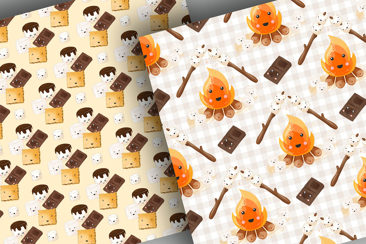Cute Smore's digital paper pack, a Pattern Graphic by designloverstudio (Photo 4 of 7)