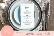 Wedding Menu M1021, an Invitation Template by Love Meets Paper (Thumbnail 1 of 2)