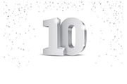 Anniversary 10. silver 3d numbers, a Decorative Illustration by Sunny (Thumbnail 2 of 2)
