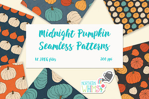Midnight Pumpkins Fall Patterns