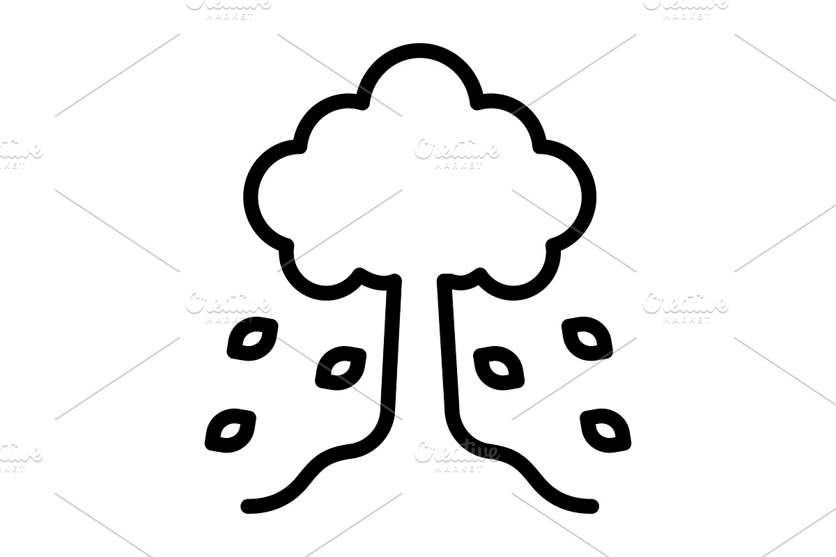 Autumn autumn leaves blak icon, an Outline Icon by Creative priyanka