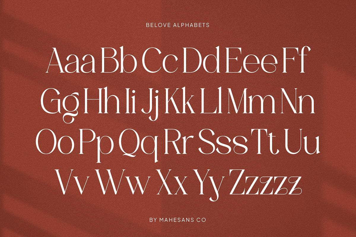 Belove – Modern Elegant Serif, a Serif Font by Mahesans Co (Photo 9 of 11)