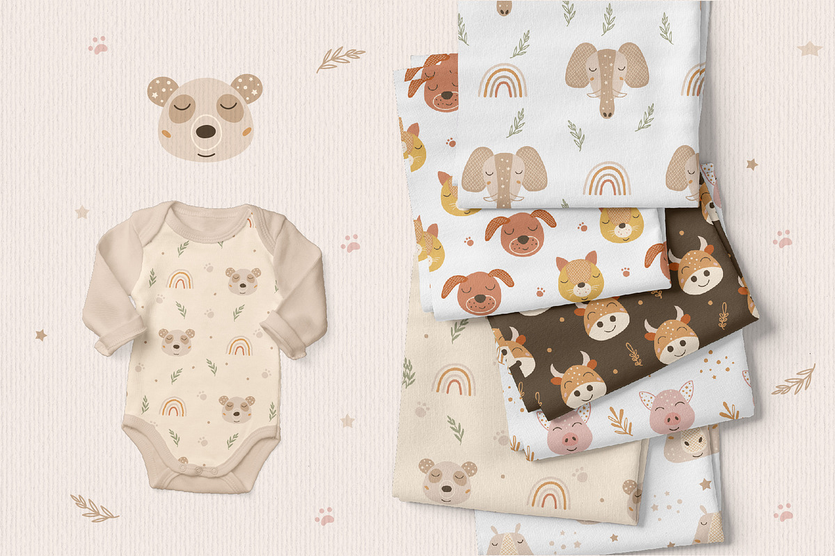 Animal Faces and Boho Rainbow Bundle, an Animal Illustration by DearLetters (Photo 9 of 14)