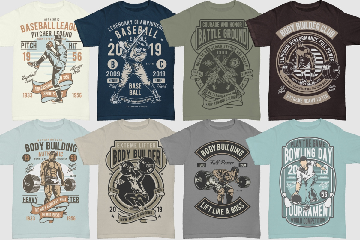 100 Retro Tshirt Designs Bundle 3, an Illustration by roach_graphic (Photo 3 of 14)