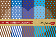 Blue and Brown Graphics Dots Stripes, a Pattern Graphic by All is full of Love (Thumbnail 1 of 4)