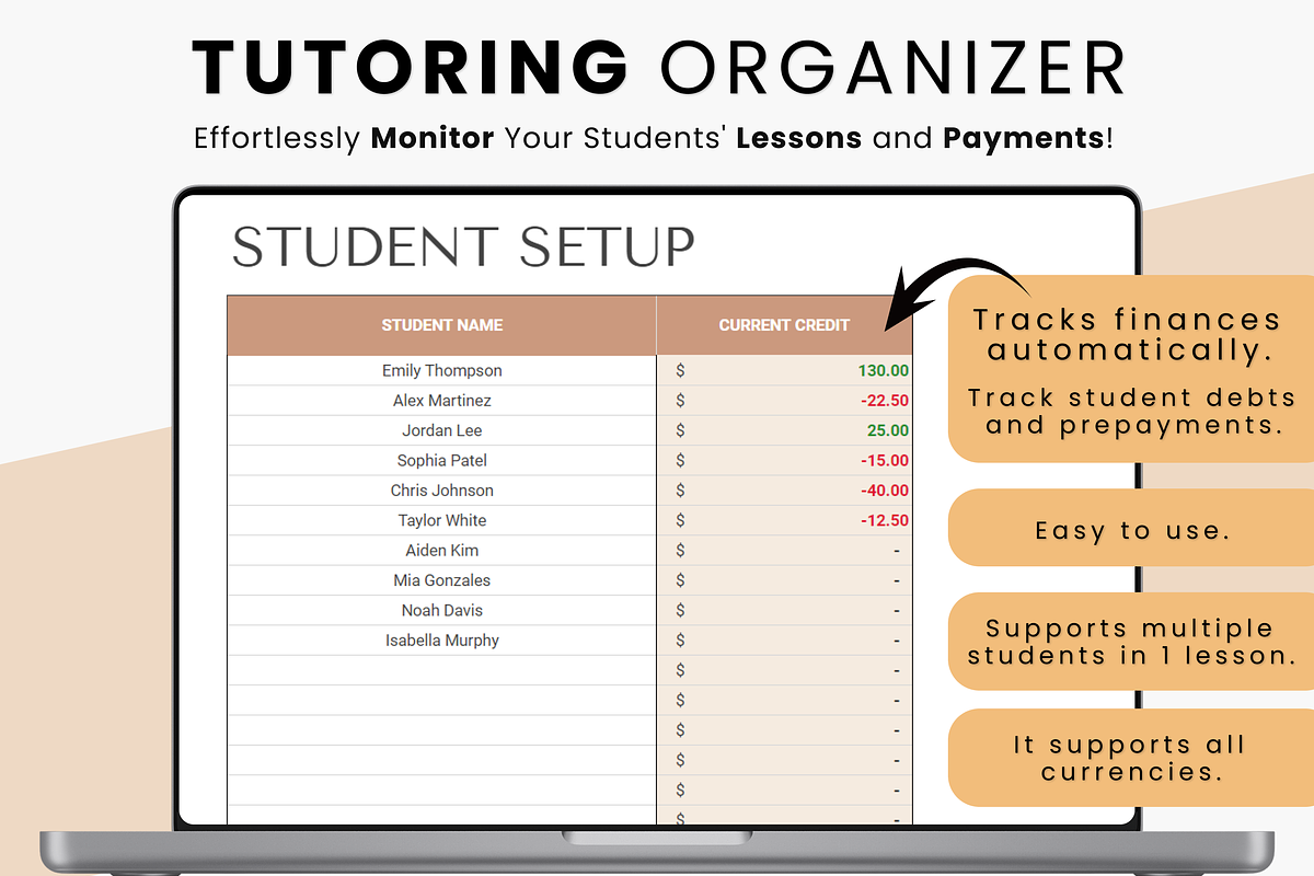 Tutoring Organizer & Lesson Planner, a Templates & Theme by MondaySpark (Photo 1 of 7)
