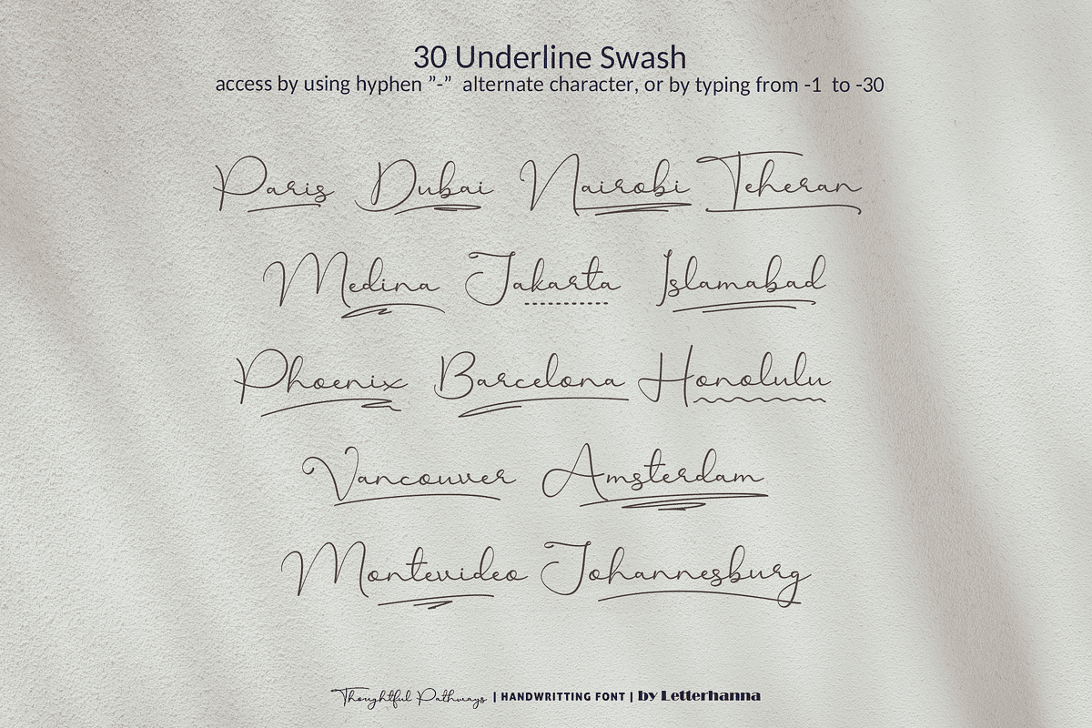 Thoughtful Pathways Font, a Handwritten Font by Letterhanna Studio (Photo 4 of 12)