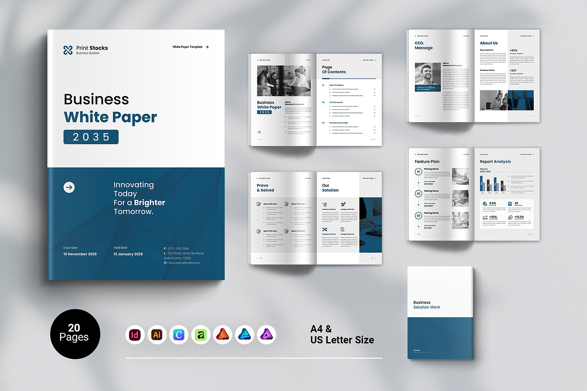 Business White Paper Template, a Brochure Template by Spark_Creative (Photo 1 of 11)