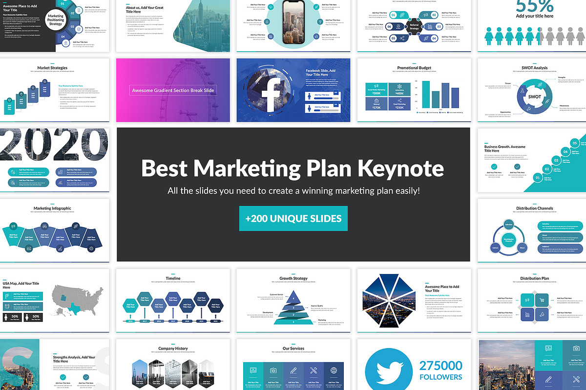 Marketing Plan Keynote Template, a Presentation Template by SlideBunny (Photo 1 of 30)