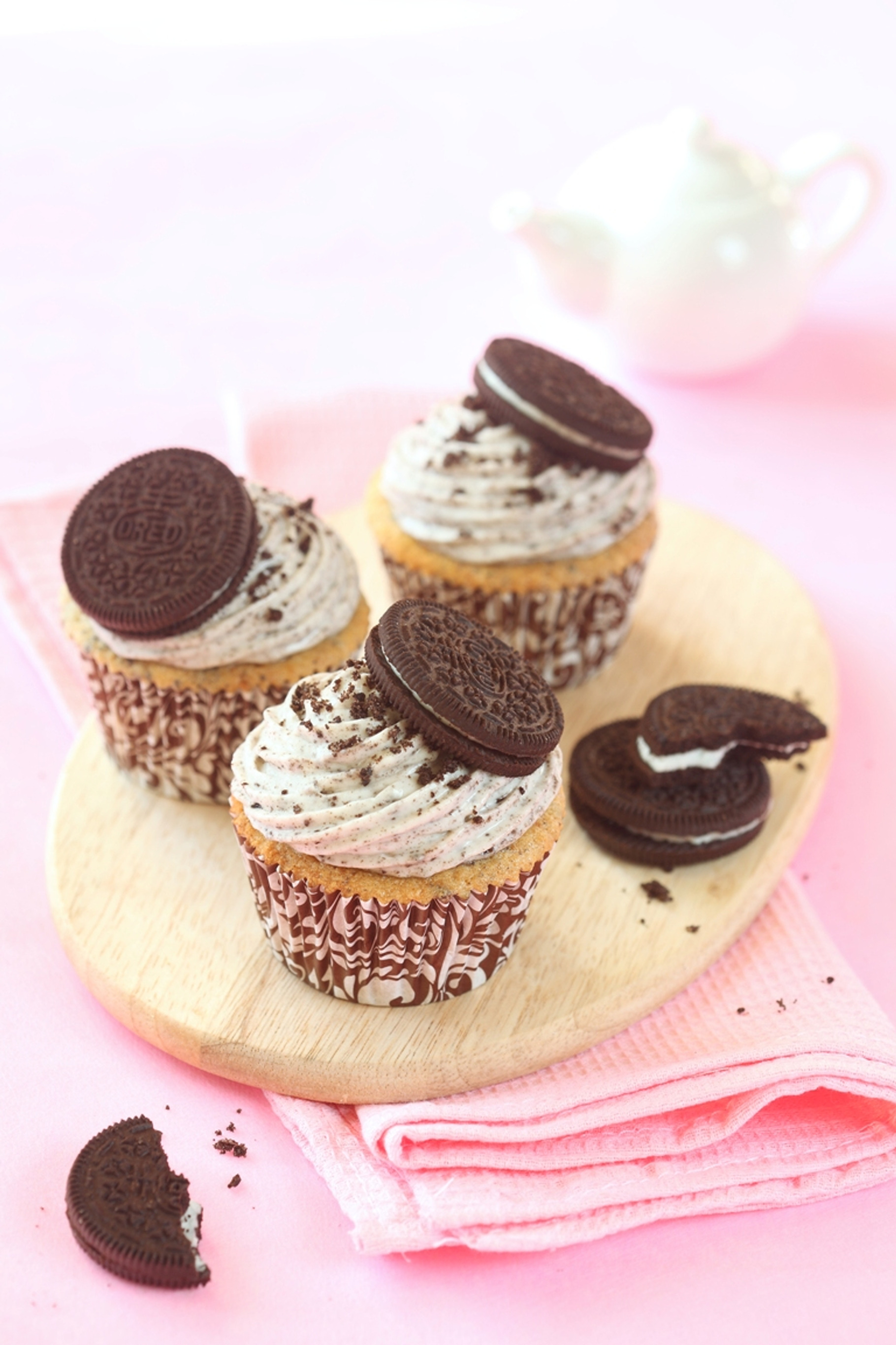 Chocolate cookie cupcakes stock photo containing background and baked, a Food & Drink Photo by Miuda21