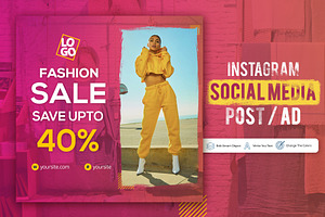 Fashion Sale Instagram Ad Post PSD