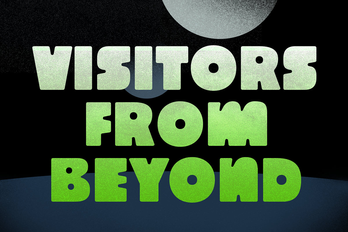 Bumps – Space Poster Display Font, a Sans Serif Font by Drizy (Photo 2 of 8)